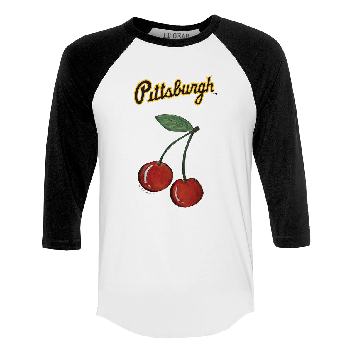 Pittsburgh Pirates Cherry 3/4 Black Sleeve Raglan
