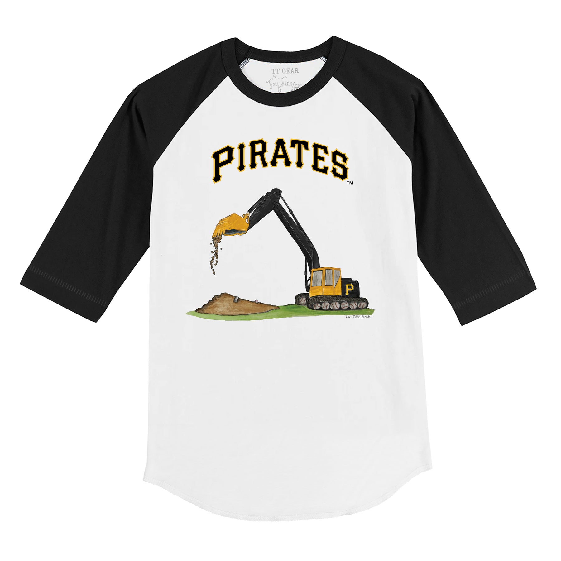 Pittsburgh Pirates Excavator 3/4 Black Sleeve Raglan