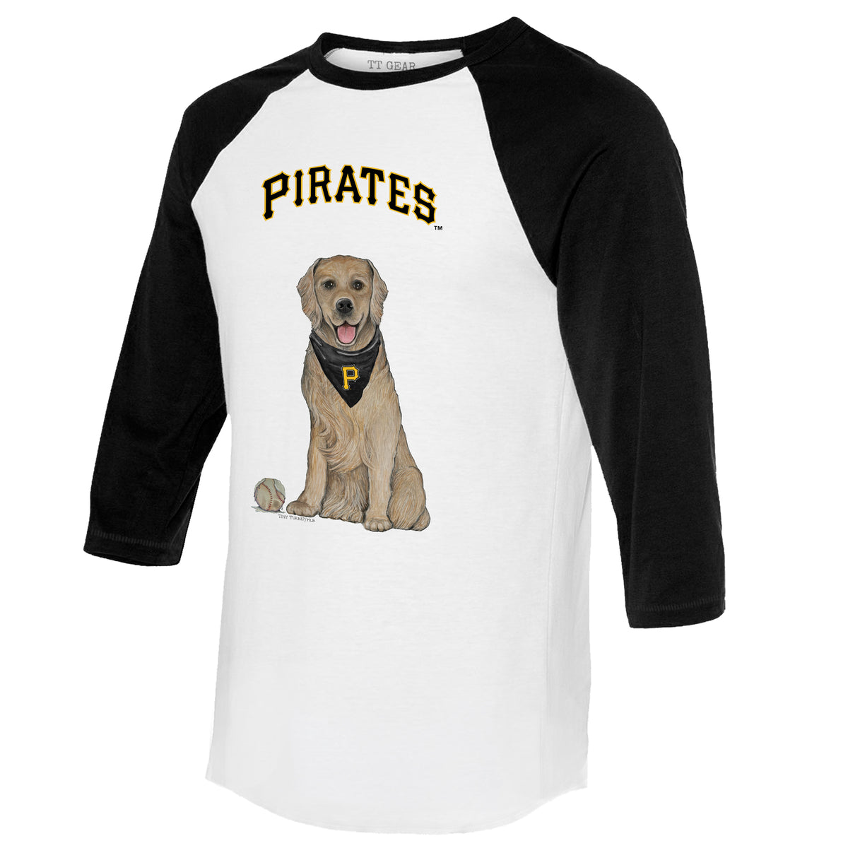 Pittsburgh Pirates Golden Retriever 3/4 Black Sleeve Raglan