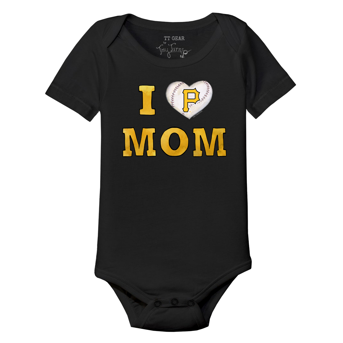 Pittsburgh Pirates I Love Mom Short Sleeve Snapper