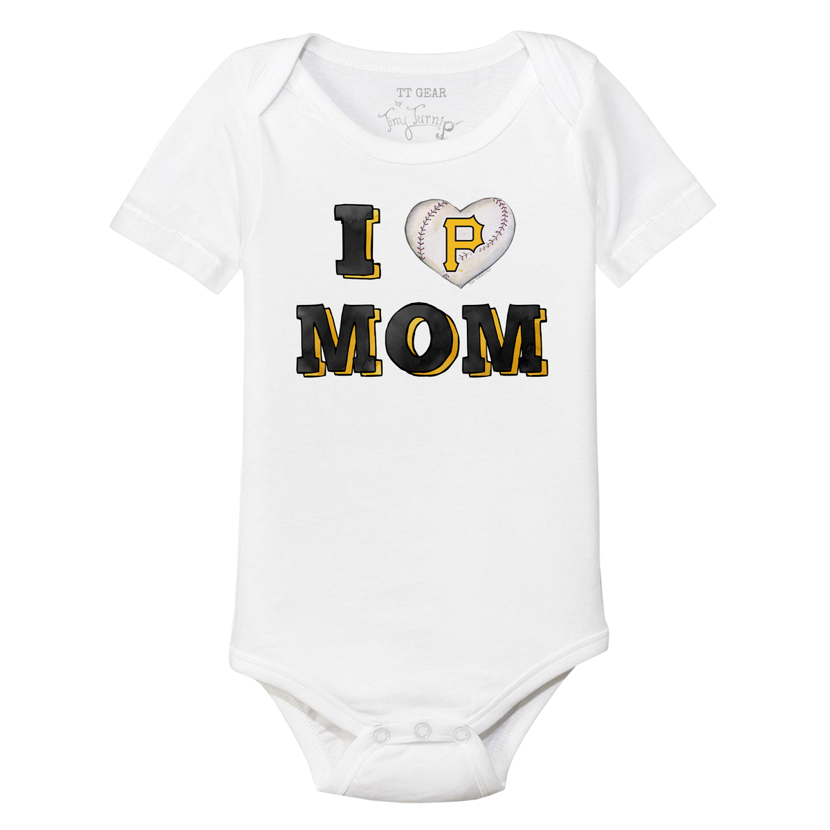 Pittsburgh Pirates I Love Mom Short Sleeve Snapper
