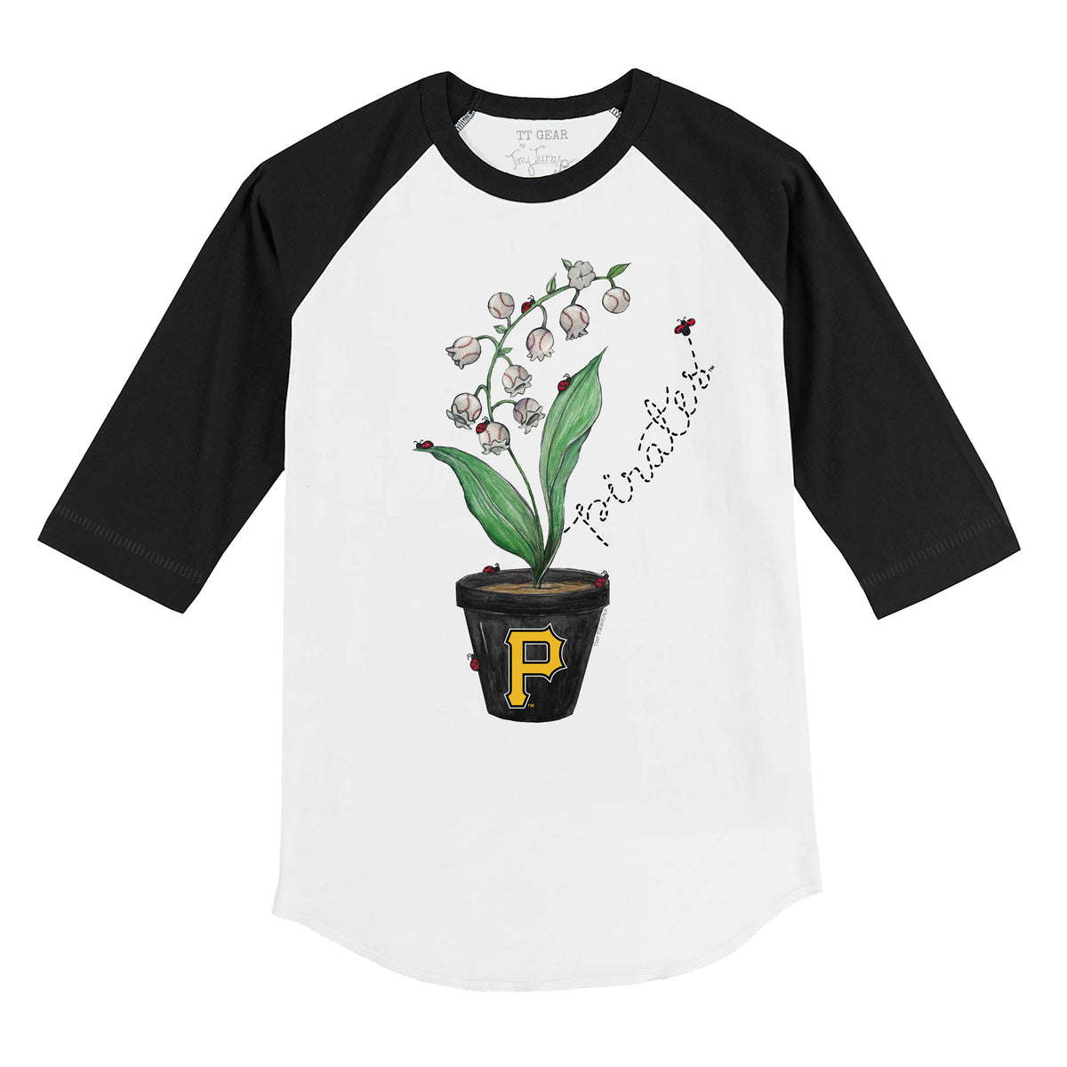 Pittsburgh Pirates Ladybug 3/4 Black Sleeve Raglan