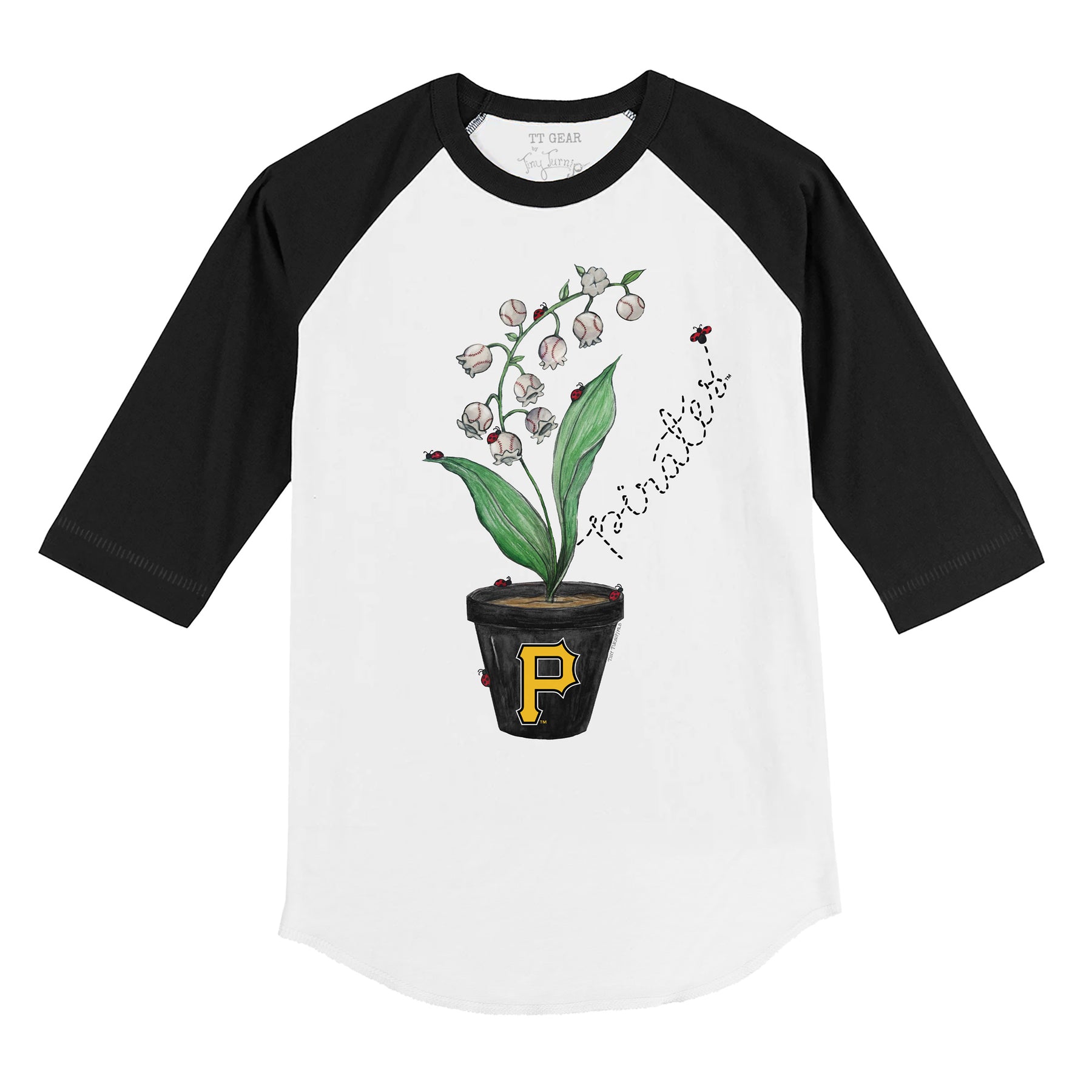 Pittsburgh Pirates Ladybug 3/4 Black Sleeve Raglan