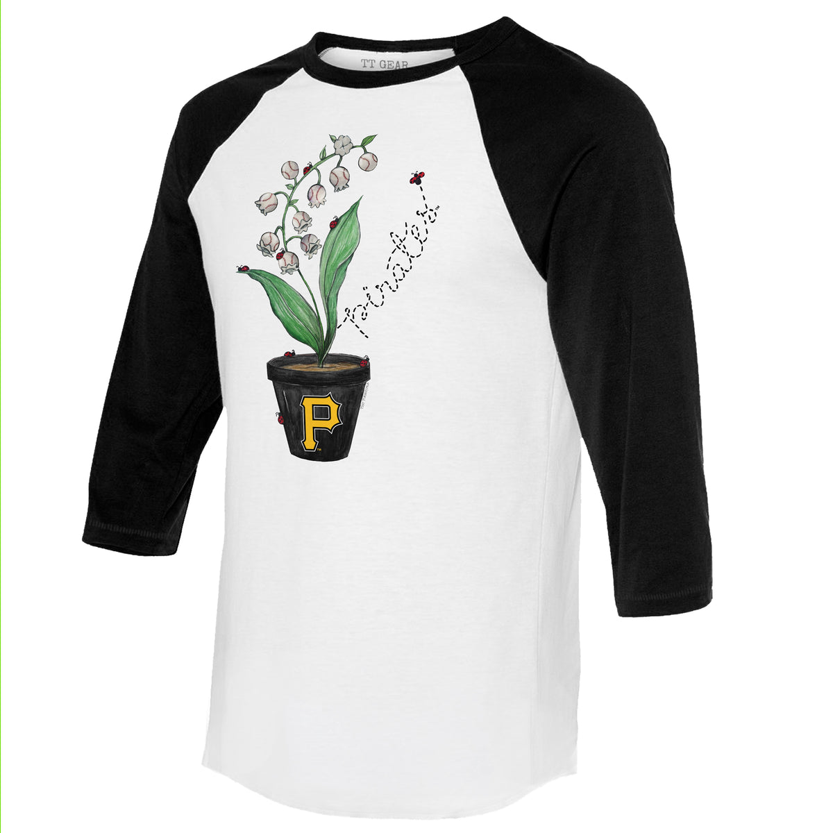 Pittsburgh Pirates Ladybug 3/4 Black Sleeve Raglan