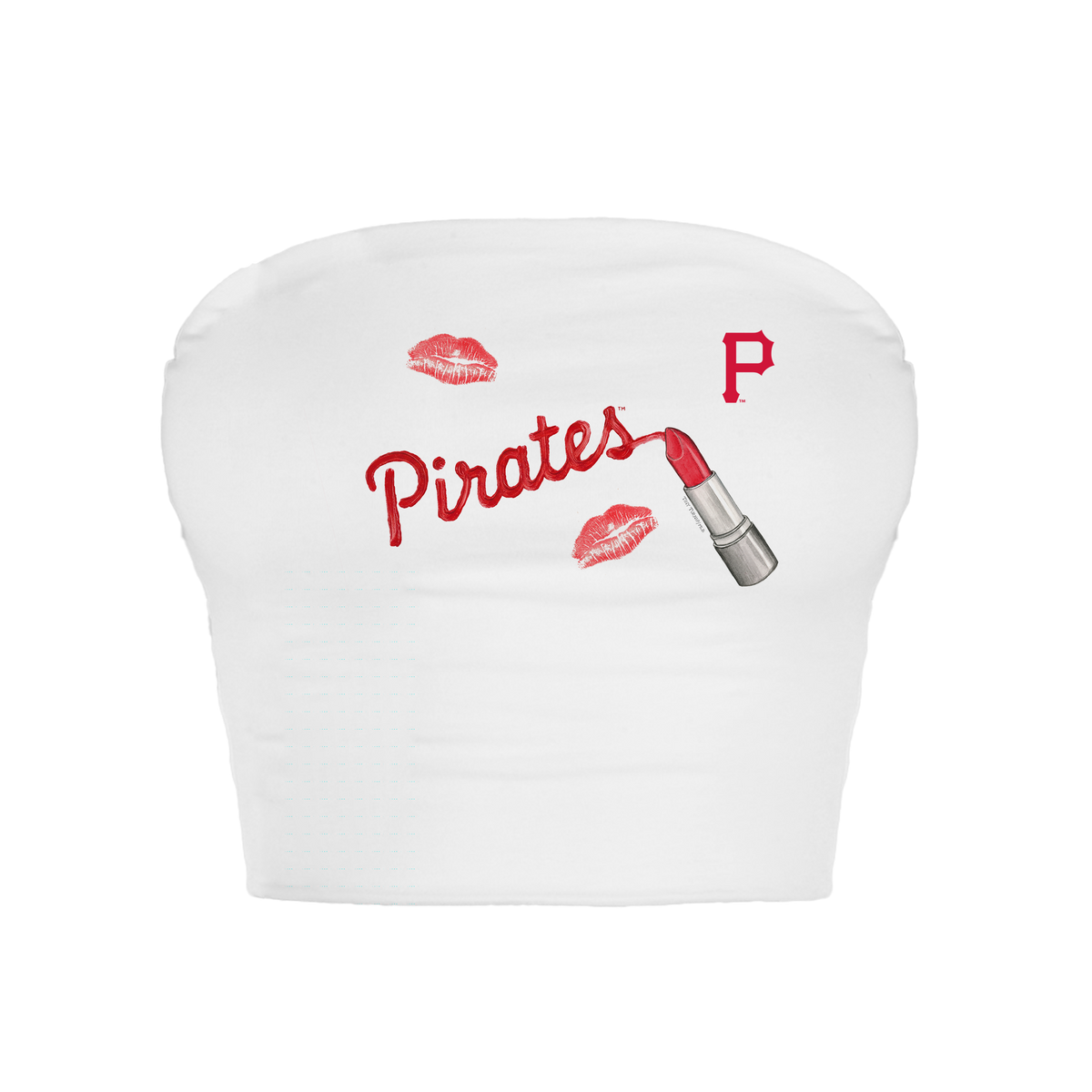 Pittsburgh Pirates Lipstick Crop Tube Top - Tiny Turnip