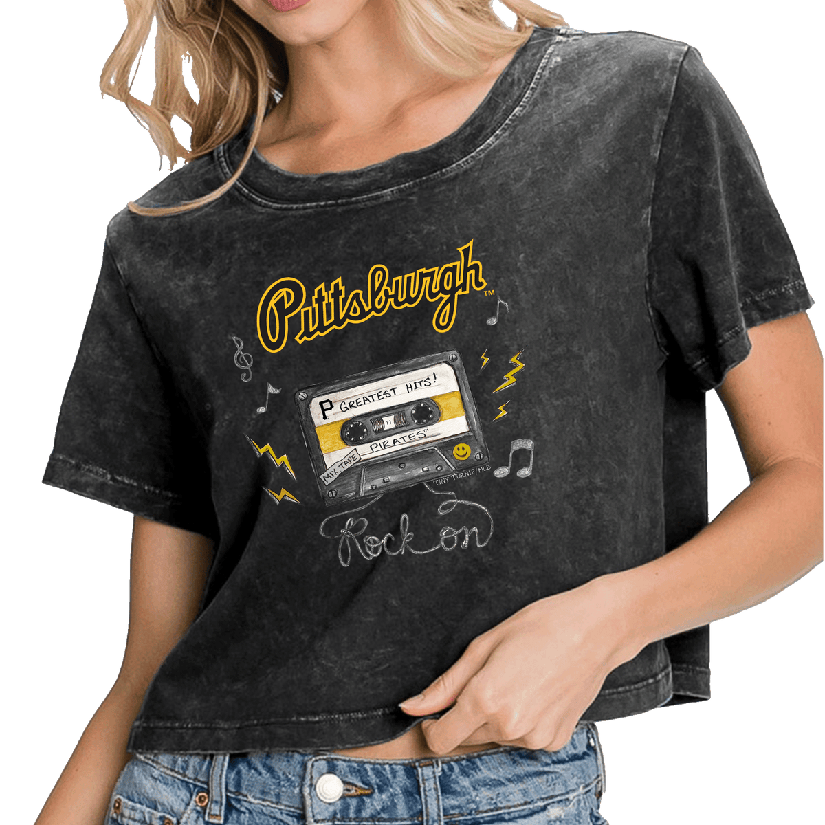 Pittsburgh Pirates Mixtape Vintage Crop Tee