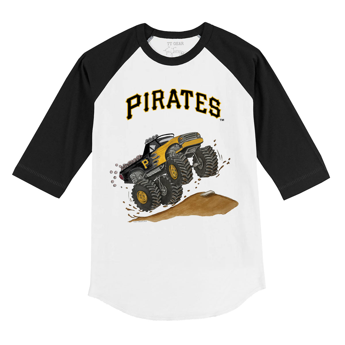 Pittsburgh Pirates Monster Truck 3/4 Black Sleeve Raglan