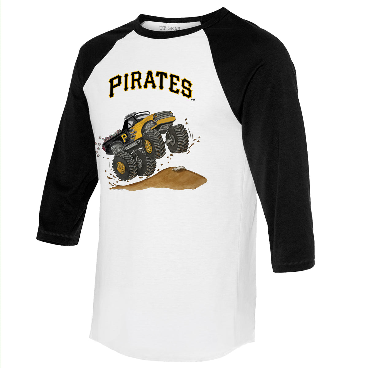 Pittsburgh Pirates Monster Truck 3/4 Black Sleeve Raglan