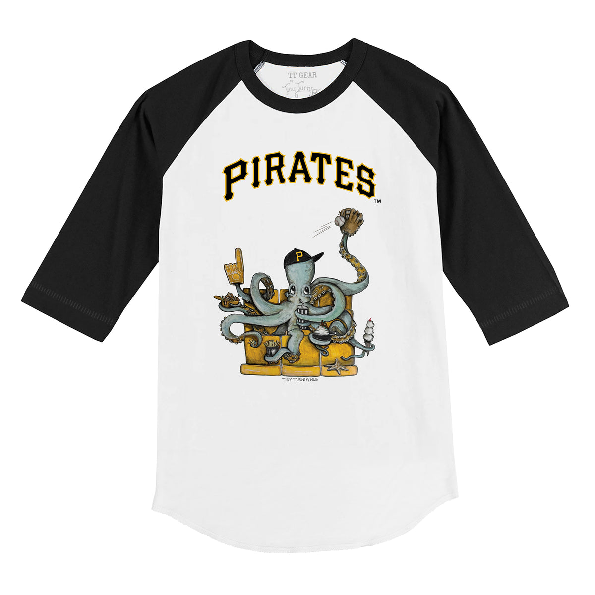 Pittsburgh Pirates Octopus 3/4 Black Sleeve Raglan