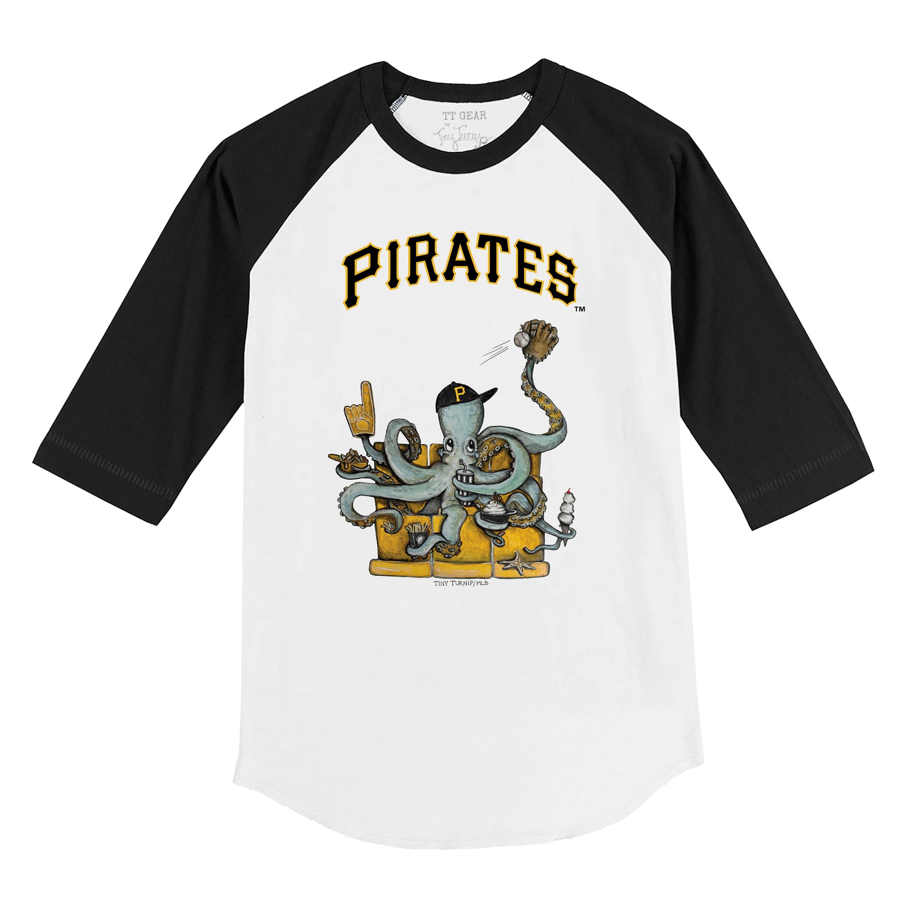 Pittsburgh Pirates Octopus 3/4 Black Sleeve Raglan