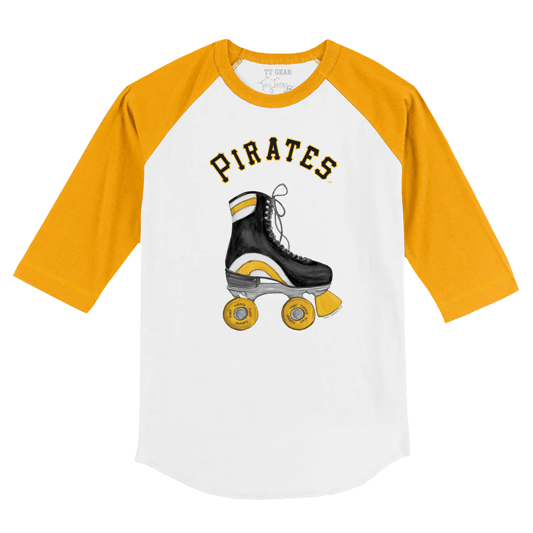 Pittsburgh Pirates Retro Skate 3/4 Gold Sleeve Raglan