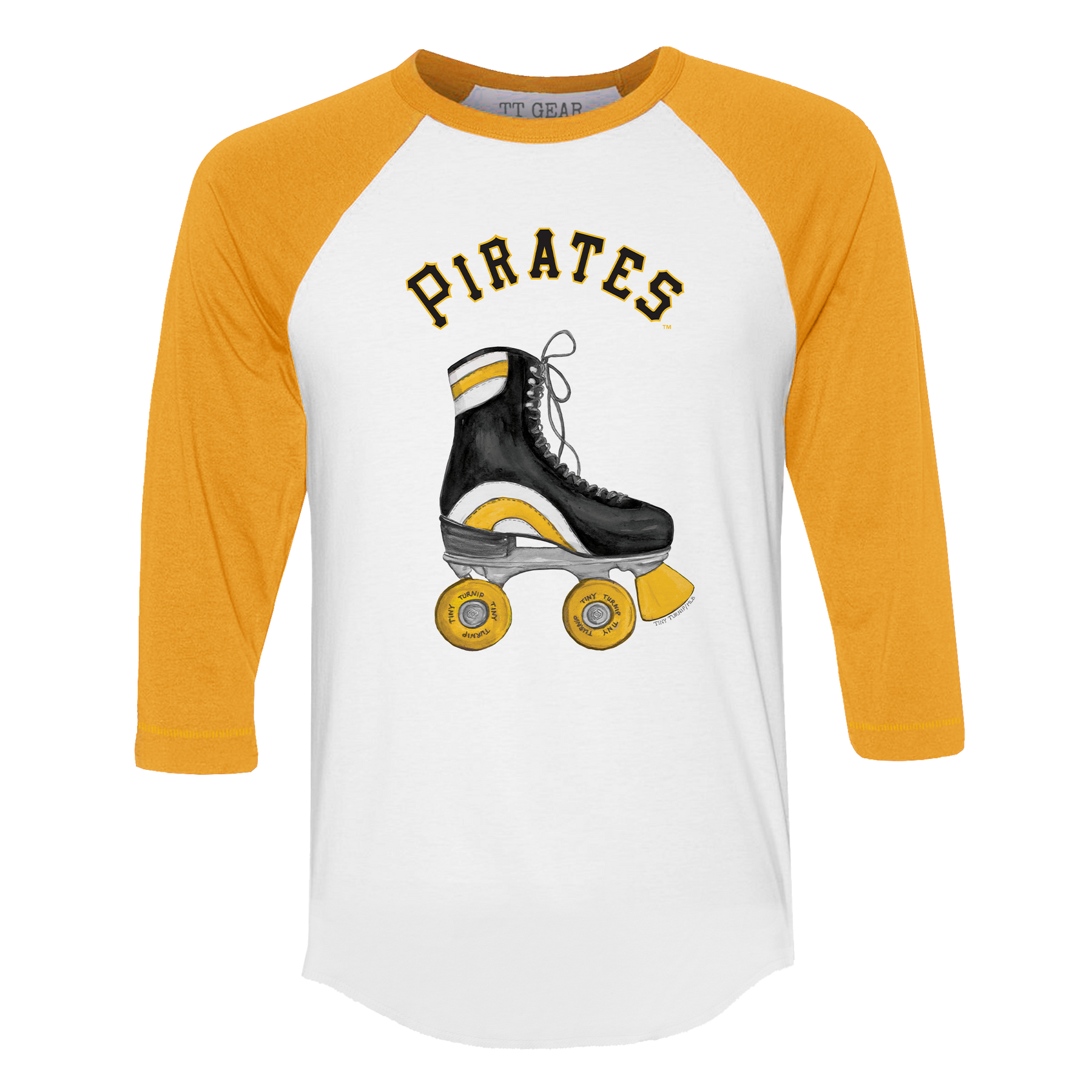 Pittsburgh Pirates Retro Skate 3/4 Gold Sleeve Raglan