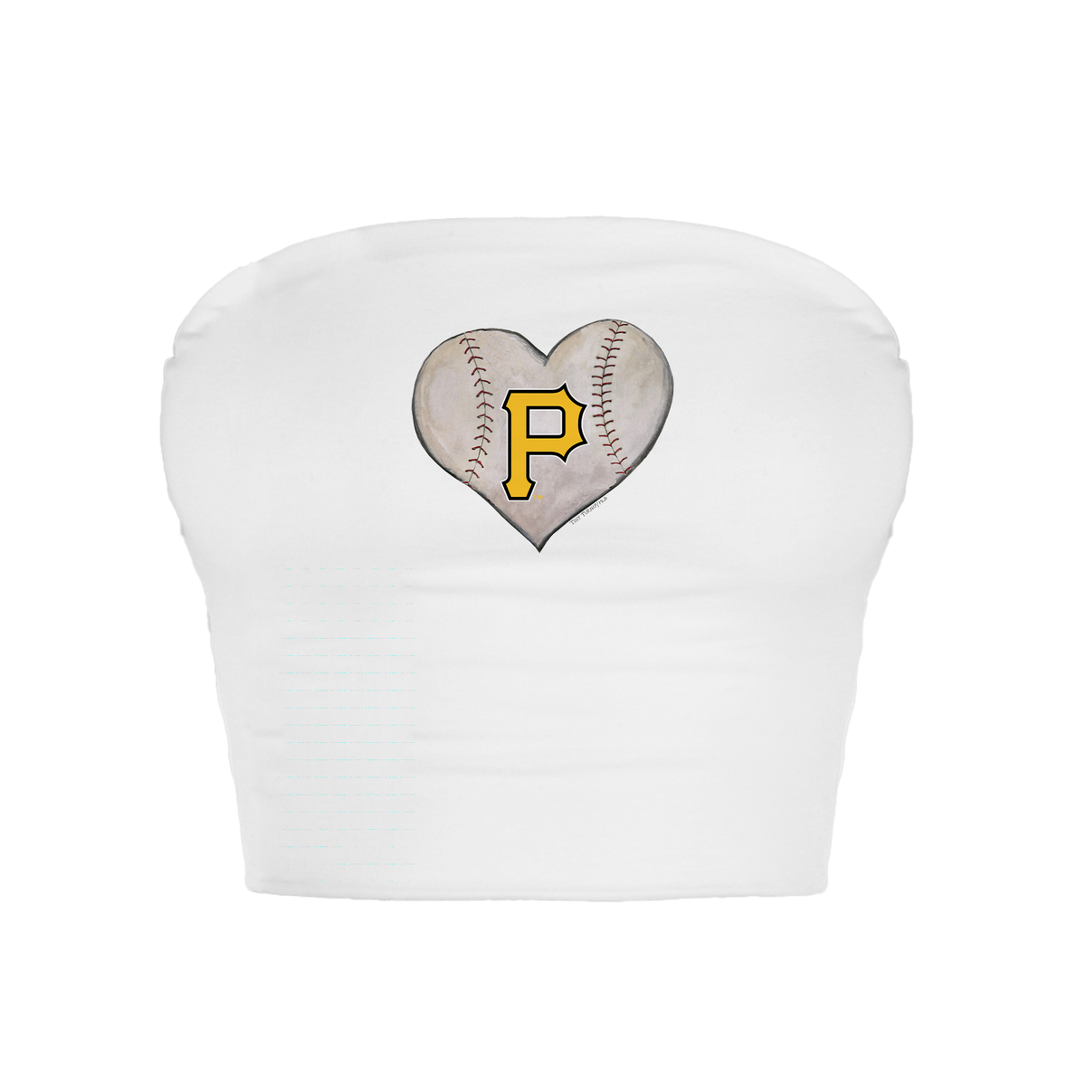 Pittsburgh Pirates Stitched Heart Crop Tube Top - Tiny Turnip