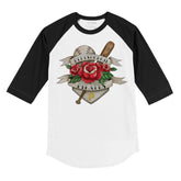 Pittsburgh Pirates Tattoo Rose 3/4 Black Sleeve Raglan