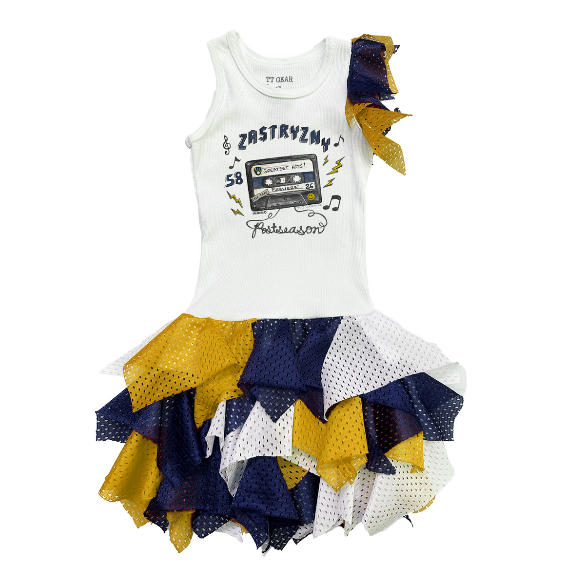 VIP Milwaukee Brewers Postseason '26 Falling Mesh Dress - Tiny Turnip