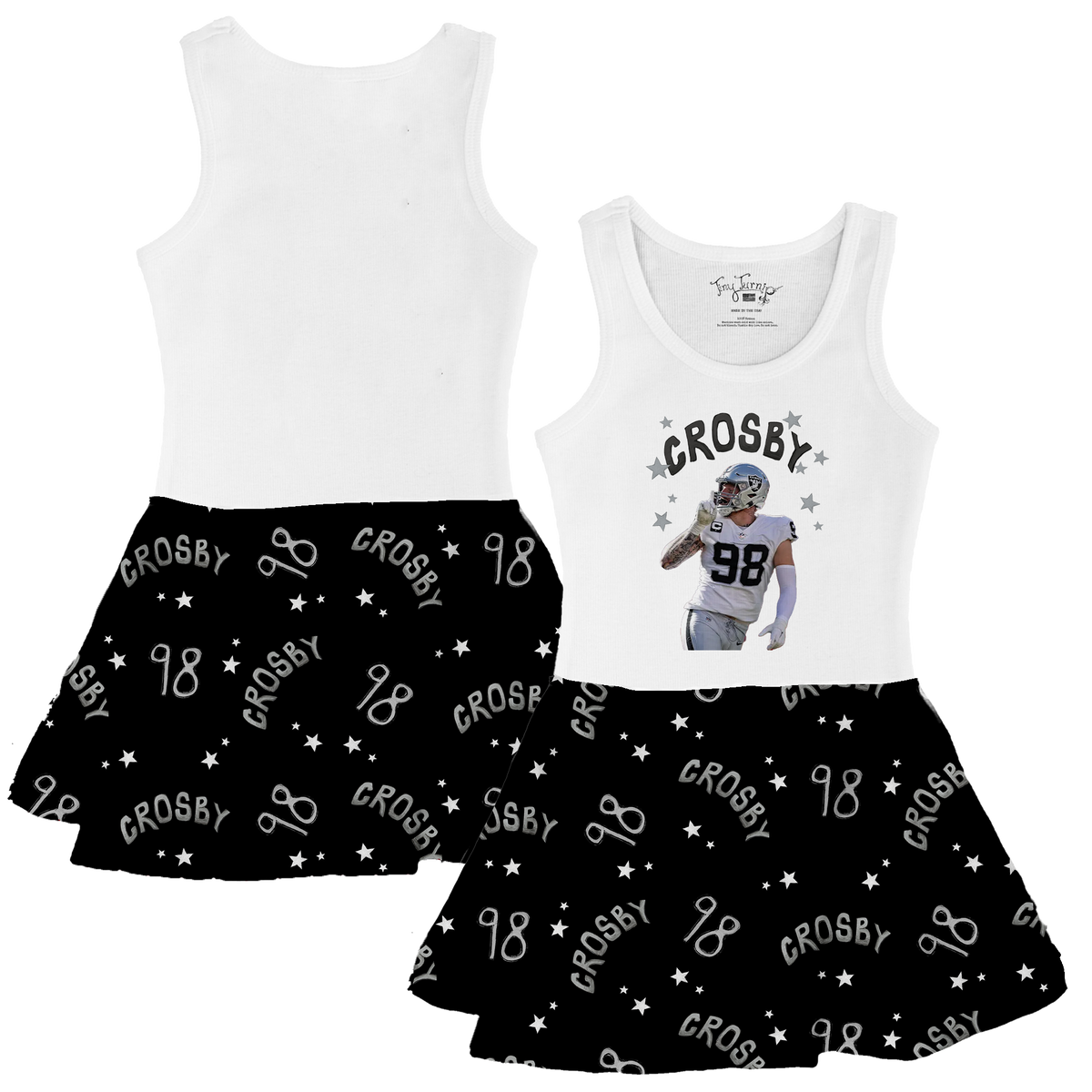 VIP Football: Doodle w/ Photo, Name, Number - Tank Swing Dress - Tiny Turnip