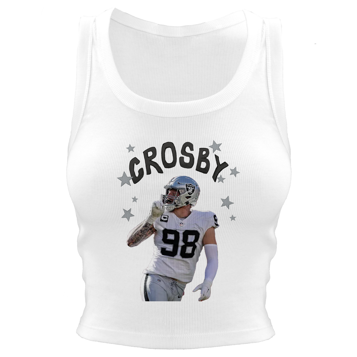 VIP Football: Doodle w/ Photo, Name, Number - Crop Tank - Tiny Turnip