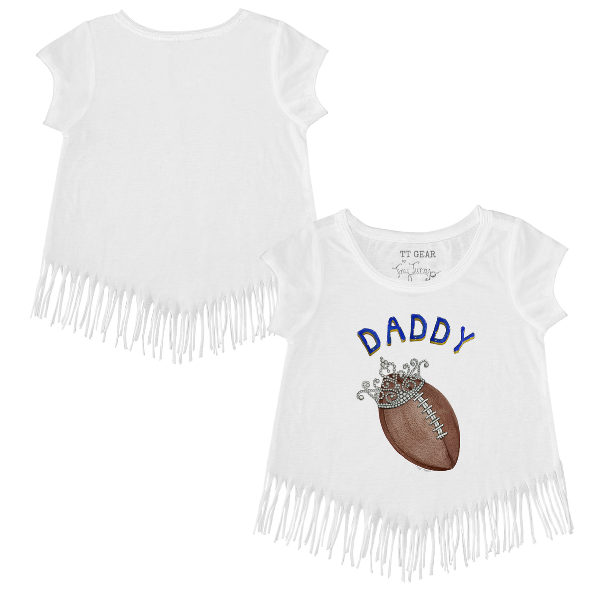 VIP Football: Football Tiara w/ Daddy - Fringe Tee - Tiny Turnip