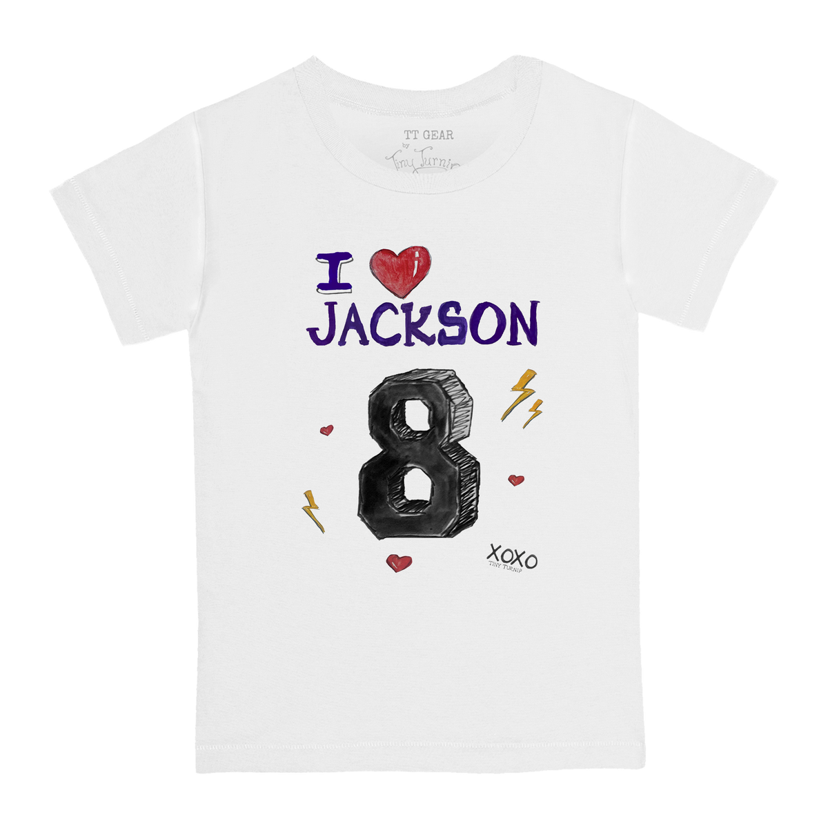 VIP I Heart Player w/ Name, Number - Kid's Tee Shirt - Tiny Turnip