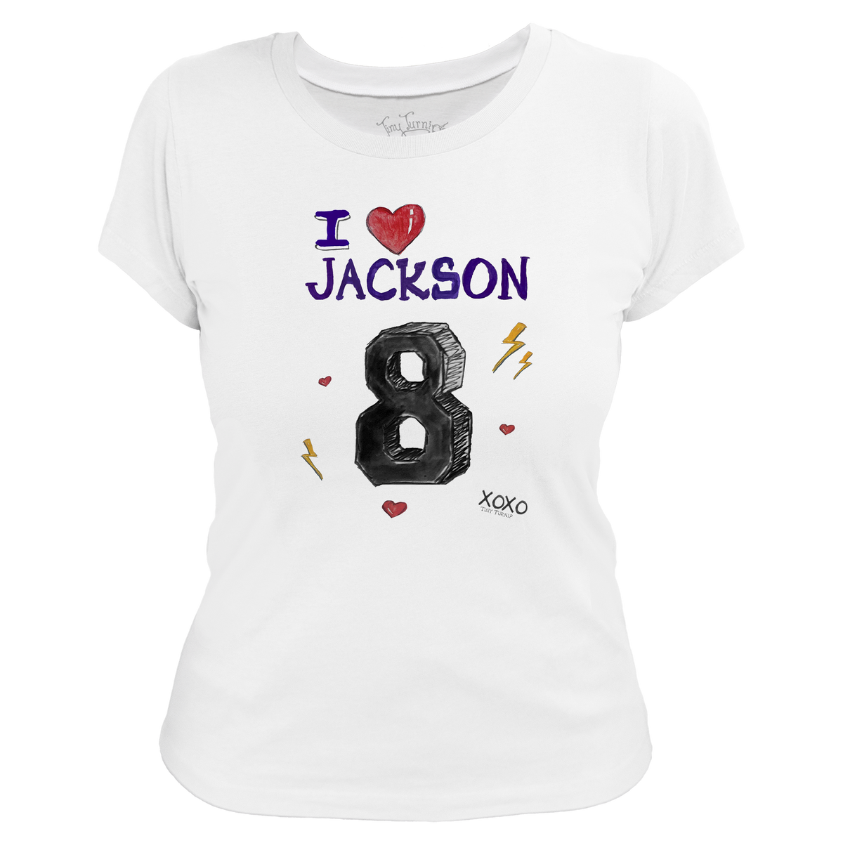 VIP I Heart Player w/ Name, Number - Women's Tee Shirt - Tiny Turnip