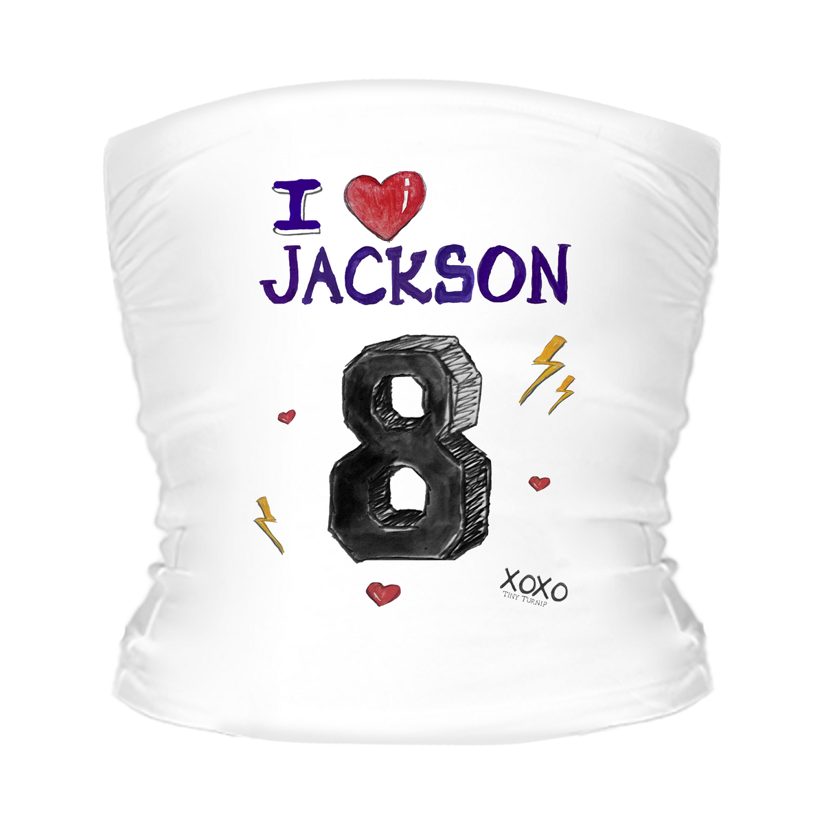 VIP I Heart Player w/ Name, Number - Tube Top - Tiny Turnip