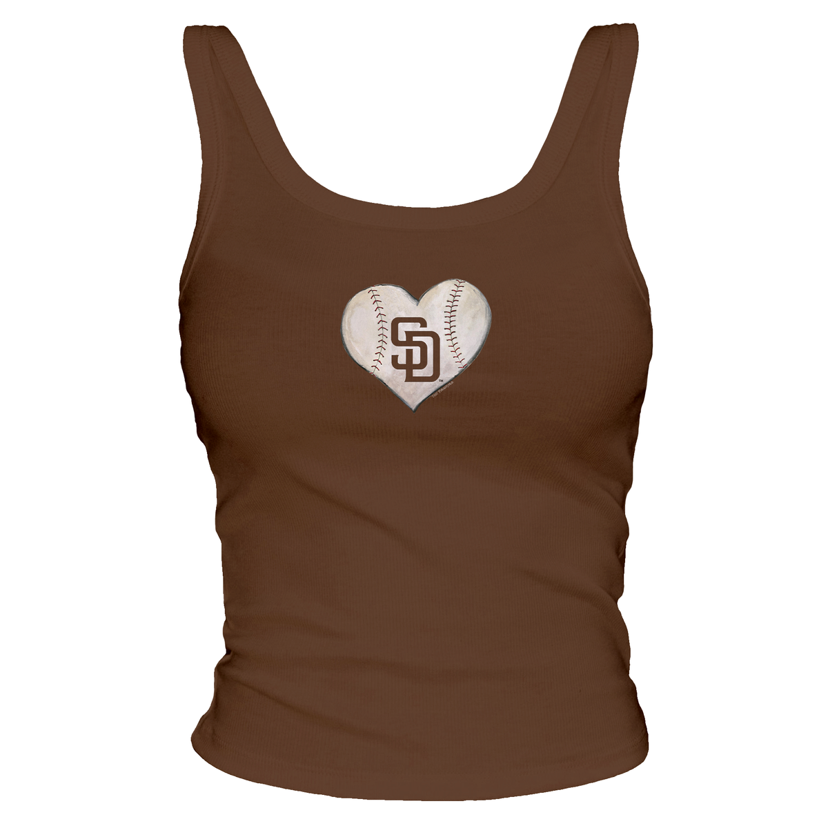 San Diego Padres Baseball Heart Ribbed Tank