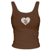 San Diego Padres Baseball Heart Ribbed Tank
