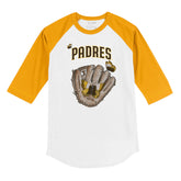 San Diego Padres Butterfly Glove 3/4 Gold Sleeve Raglan