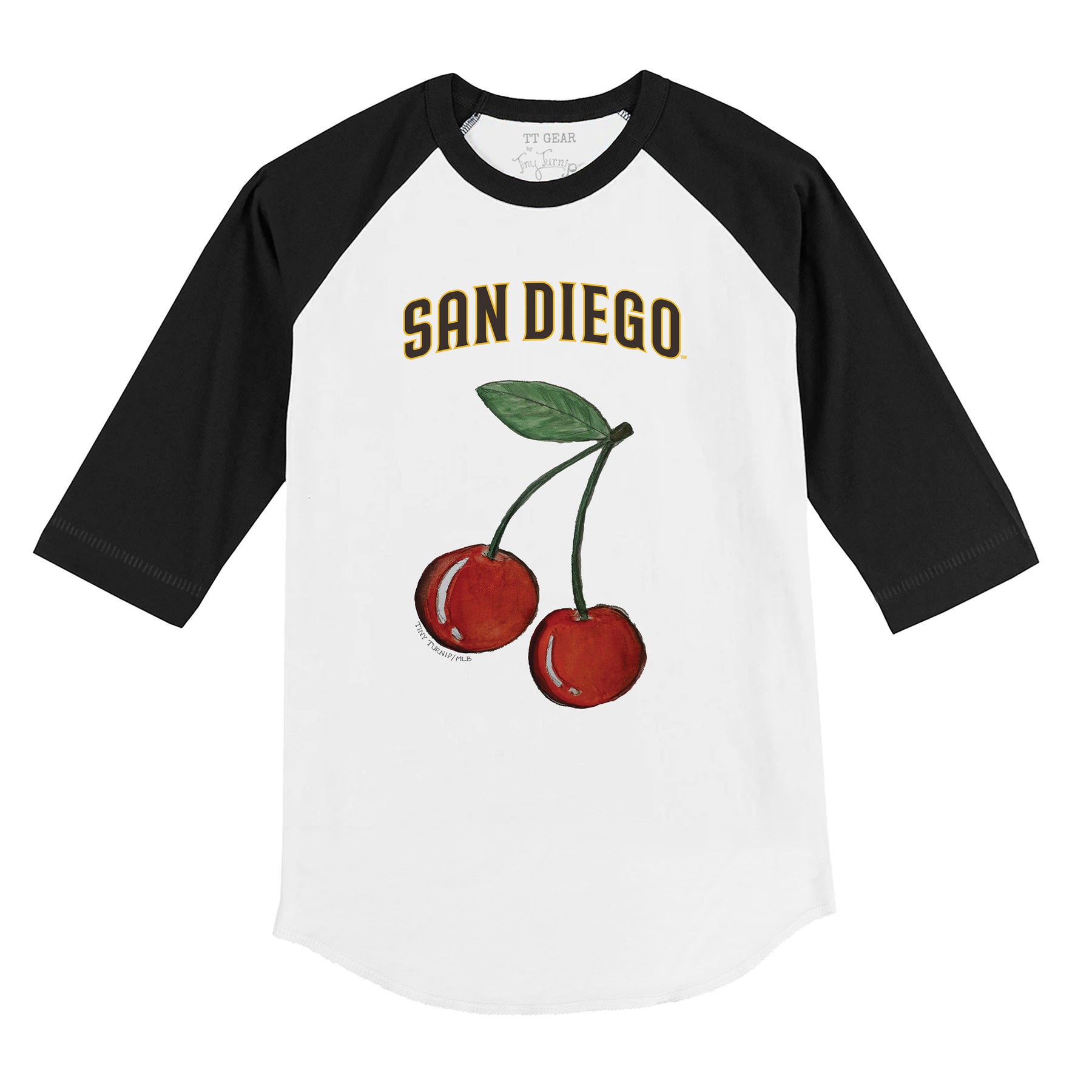 San Diego Padres Cherry 3/4 Black Sleeve Raglan