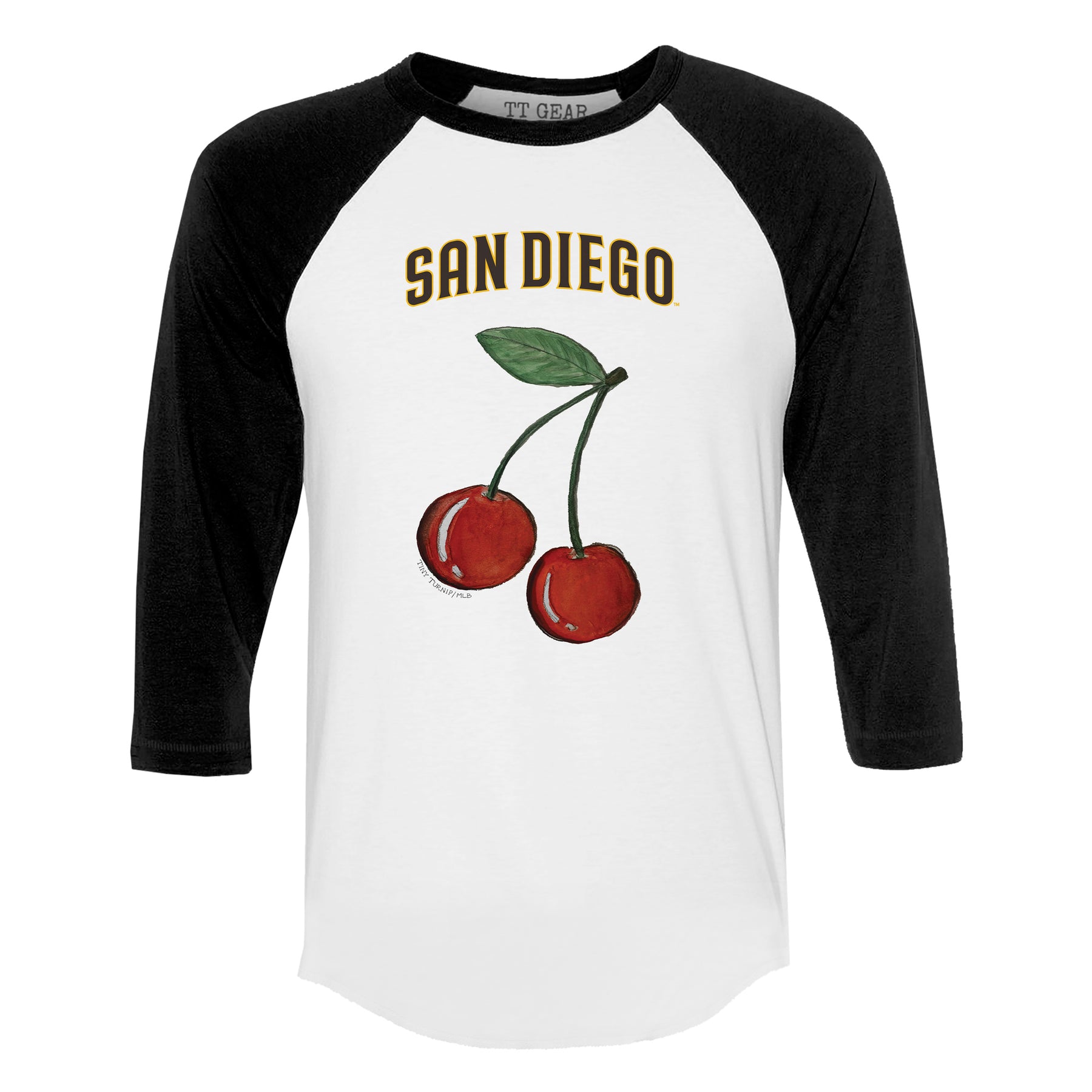 San Diego Padres Cherry 3/4 Black Sleeve Raglan
