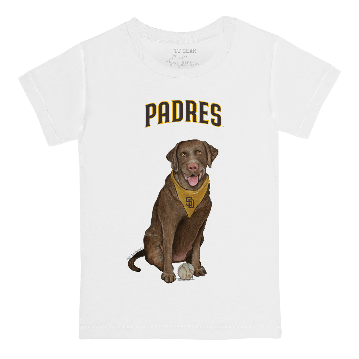 San Diego Padres Chocolate Labrador Retriever Tee Shirt - Tiny Turnip