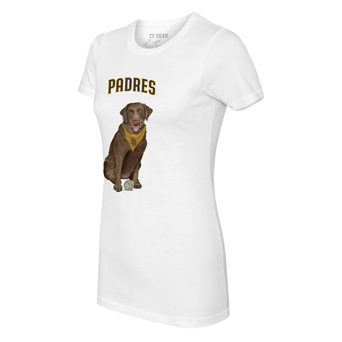 San Diego Padres Chocolate Labrador Retriever Tee Shirt - Tiny Turnip