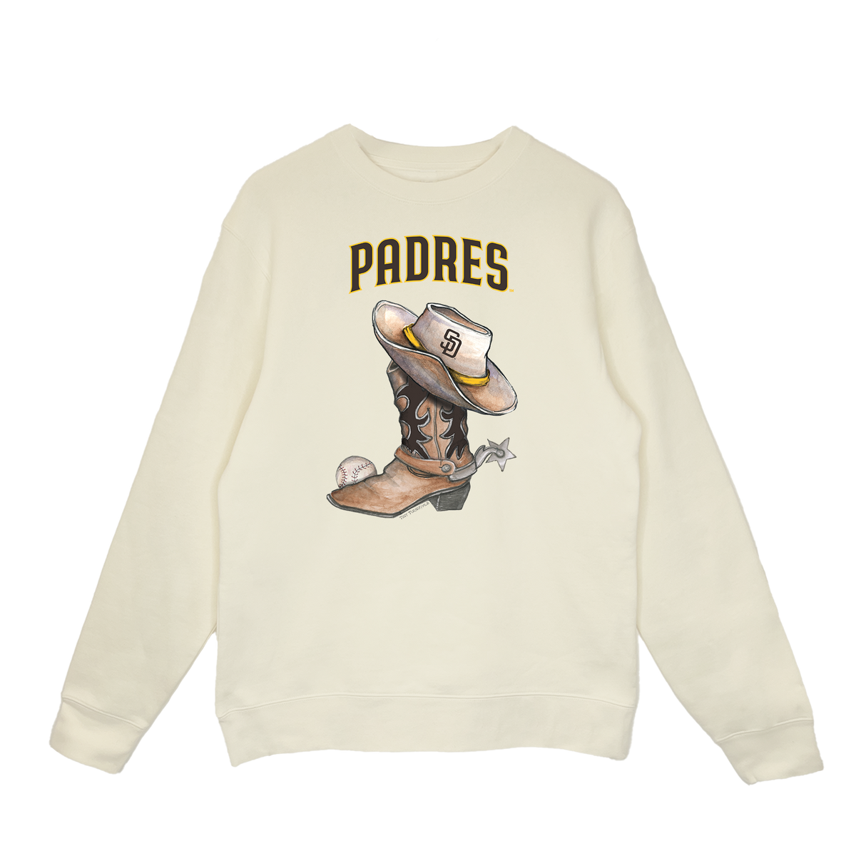 San Diego Padres Cowboy Boot Crewneck Sweatshirt