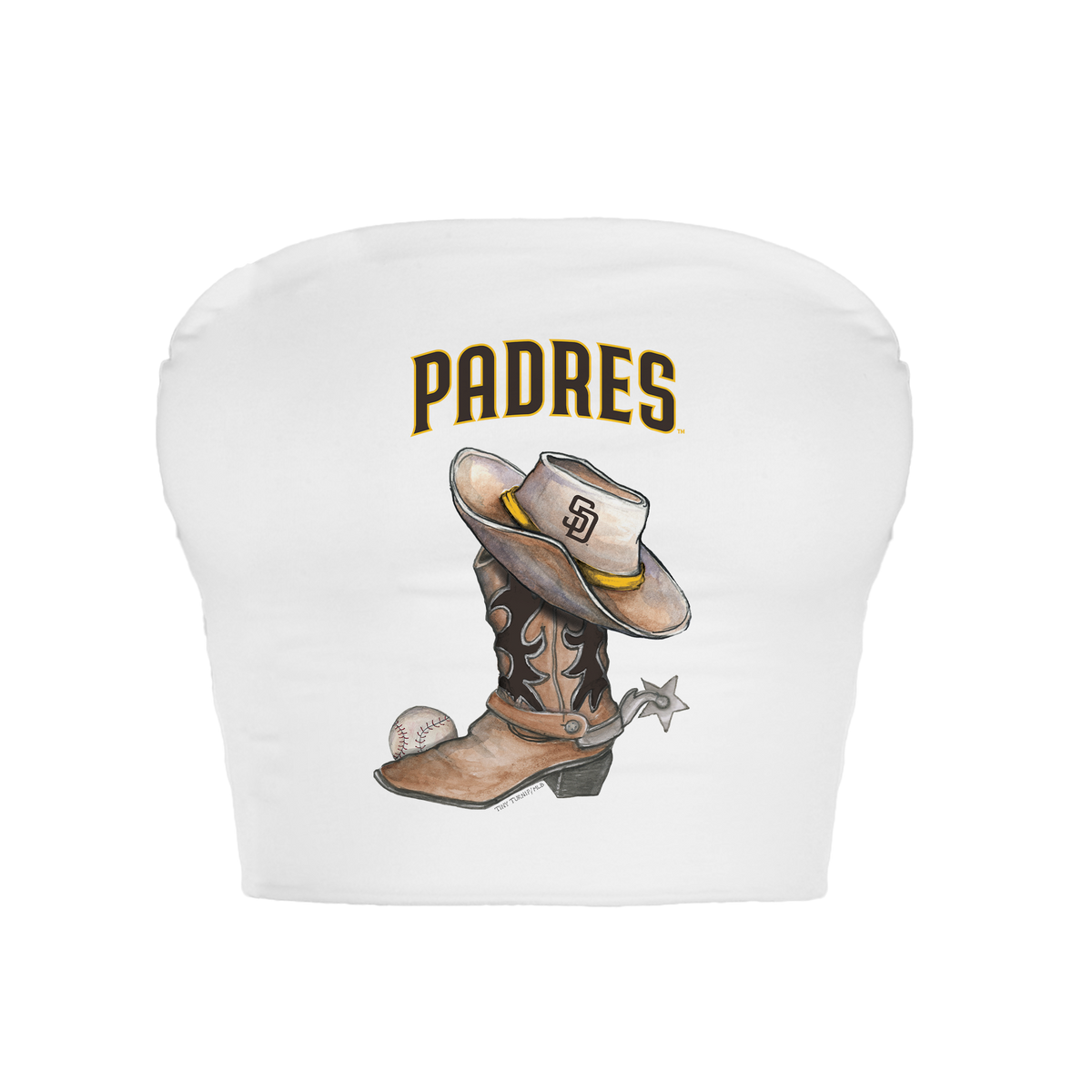San Diego Padres Cowboy Boot Crop Tube Top
