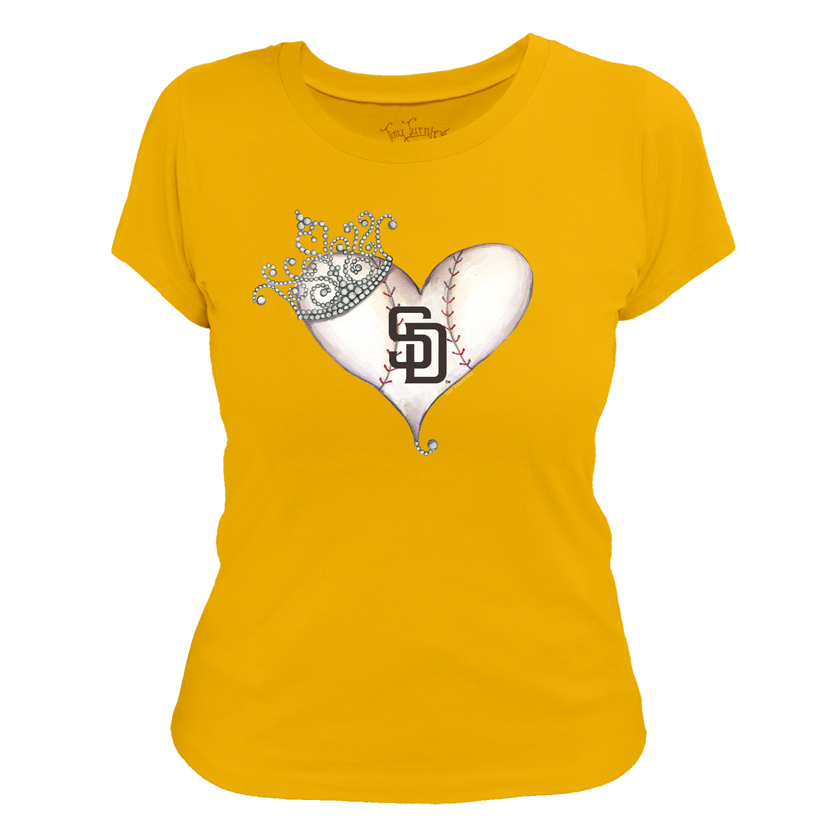 San Diego Padres Tiara Heart Tee Shirt