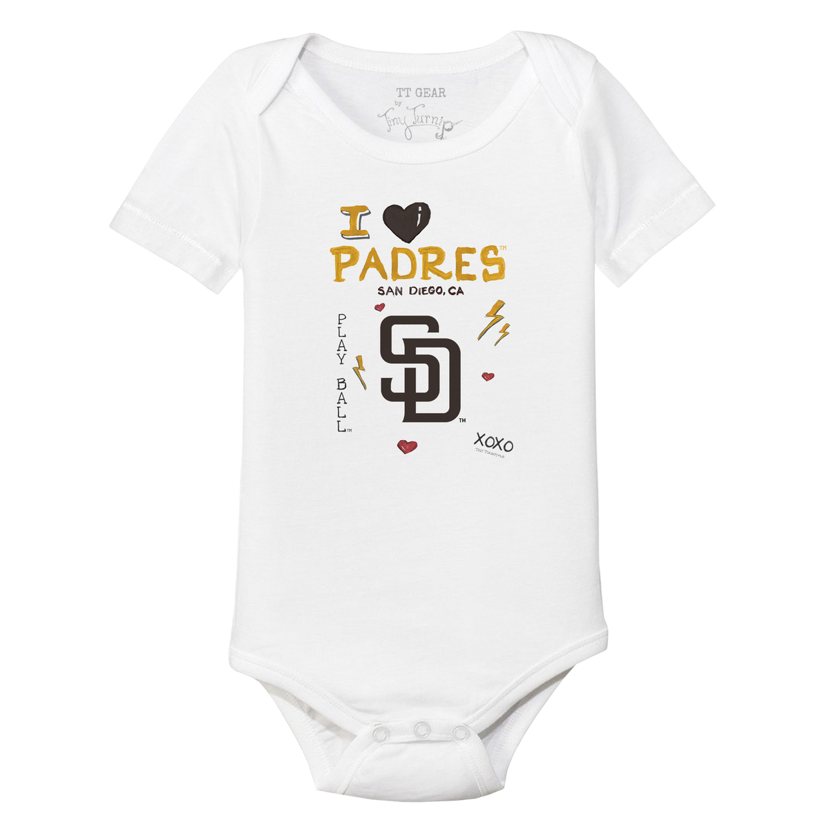 I Heart Padres Short Sleeve Snapper