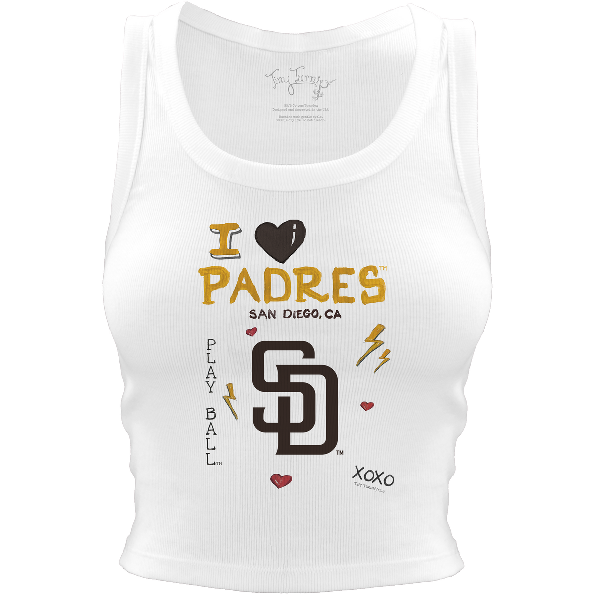 San Diego Padres I Heart Team Crop Tank - Tiny Turnip