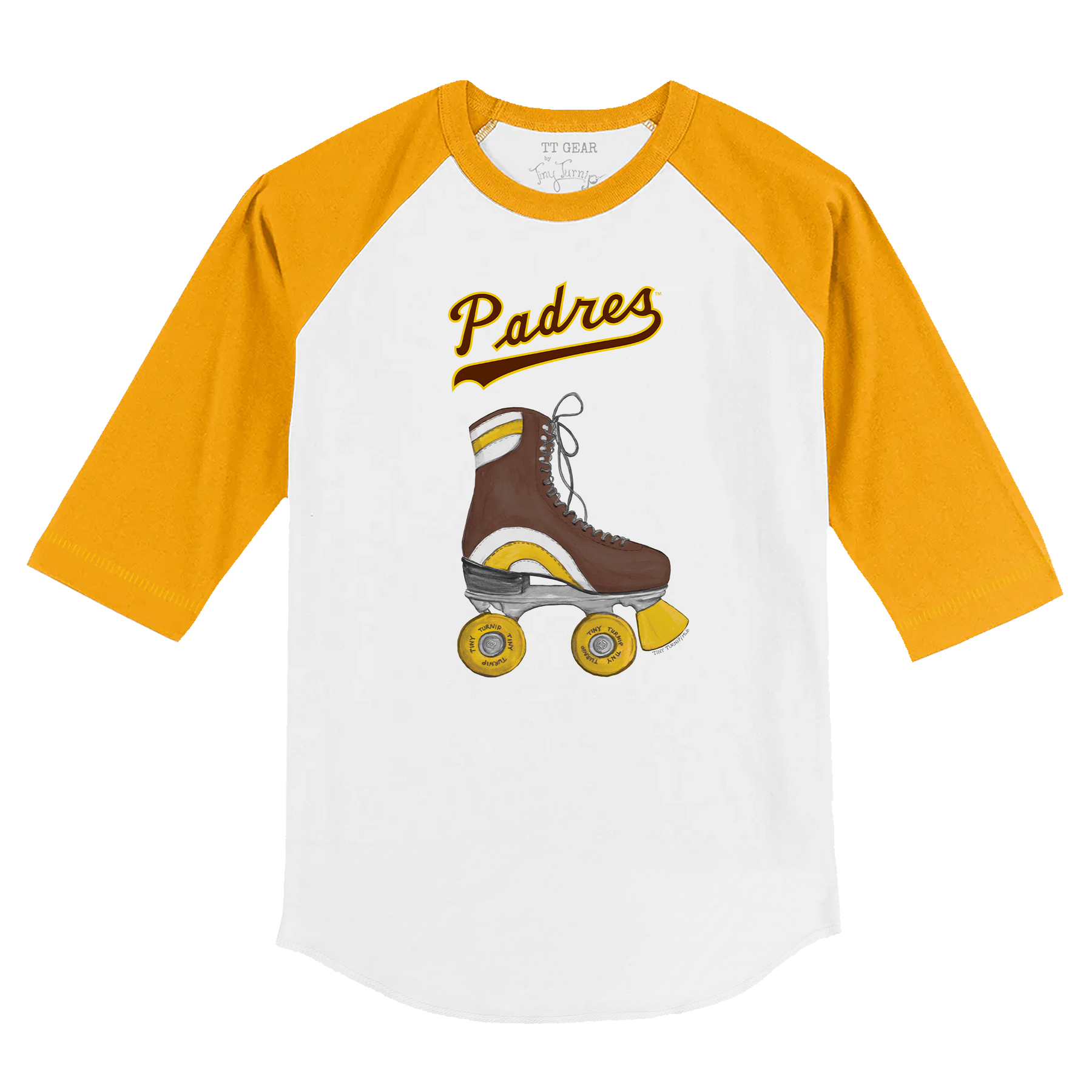 San Diego Padres Retro Skate 3/4 Gold Sleeve Raglan