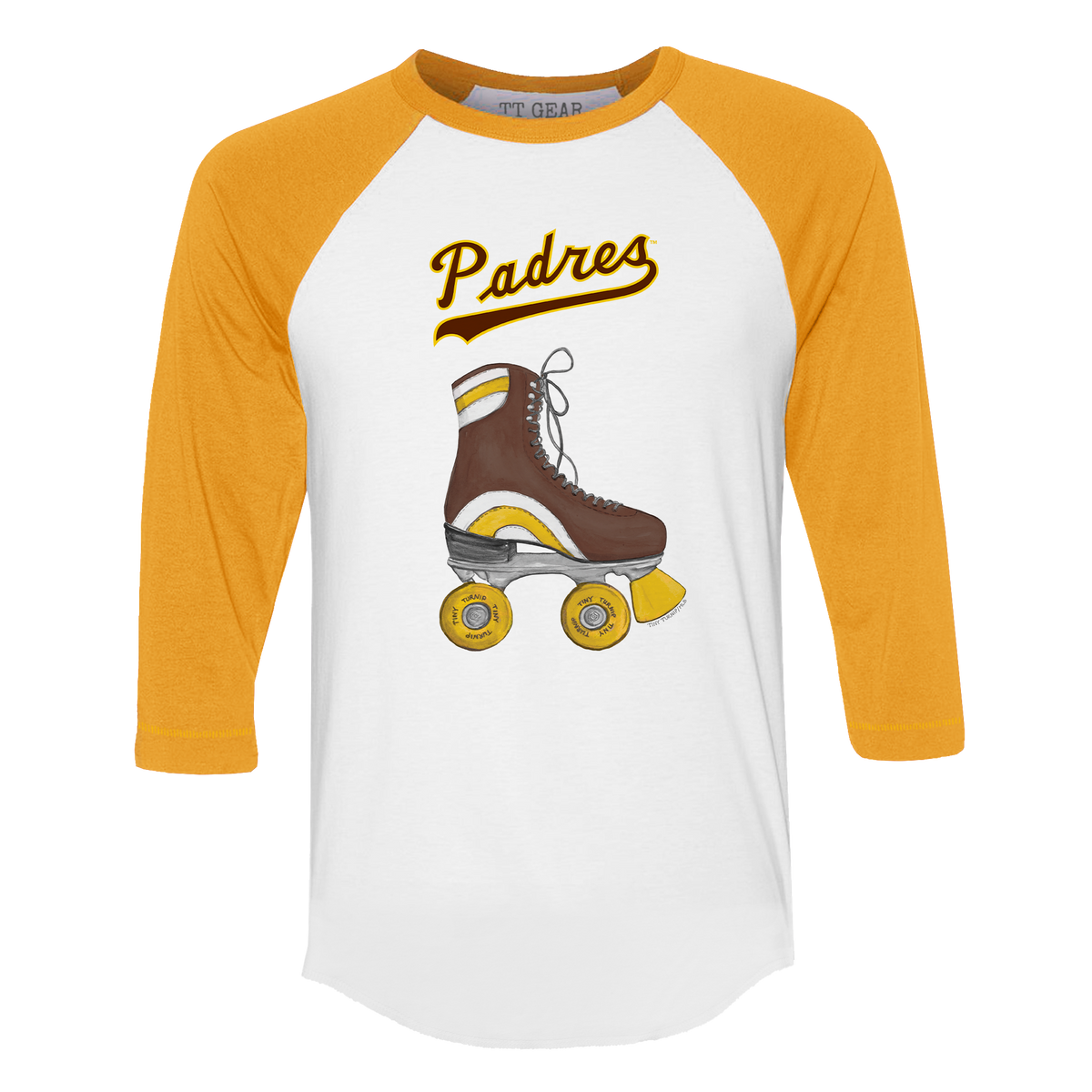 San Diego Padres Retro Skate 3/4 Gold Sleeve Raglan