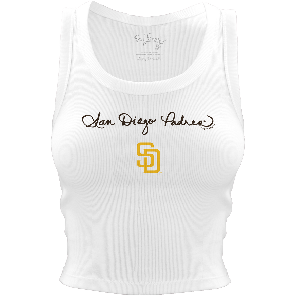 San Diego Padres Logo Script Crop Tank - Tiny Turnip