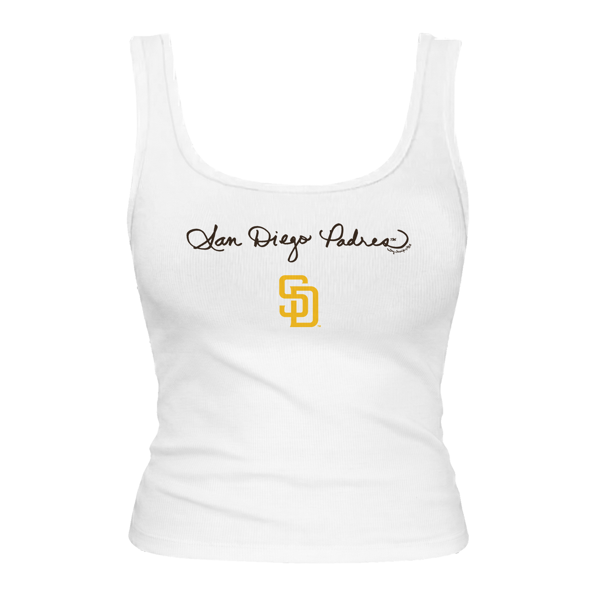 San Diego Padres Logo Script Emmy Tank