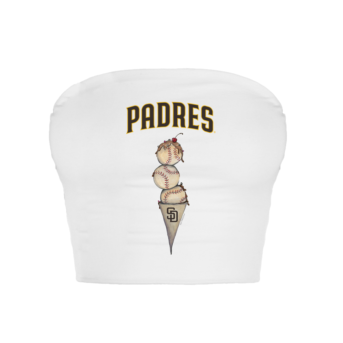 San Diego Padres Triple Scoop Crop Tube Top