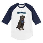 Seattle Mariners Black Labrador Retriever 3/4 Navy Blue Sleeve Raglan