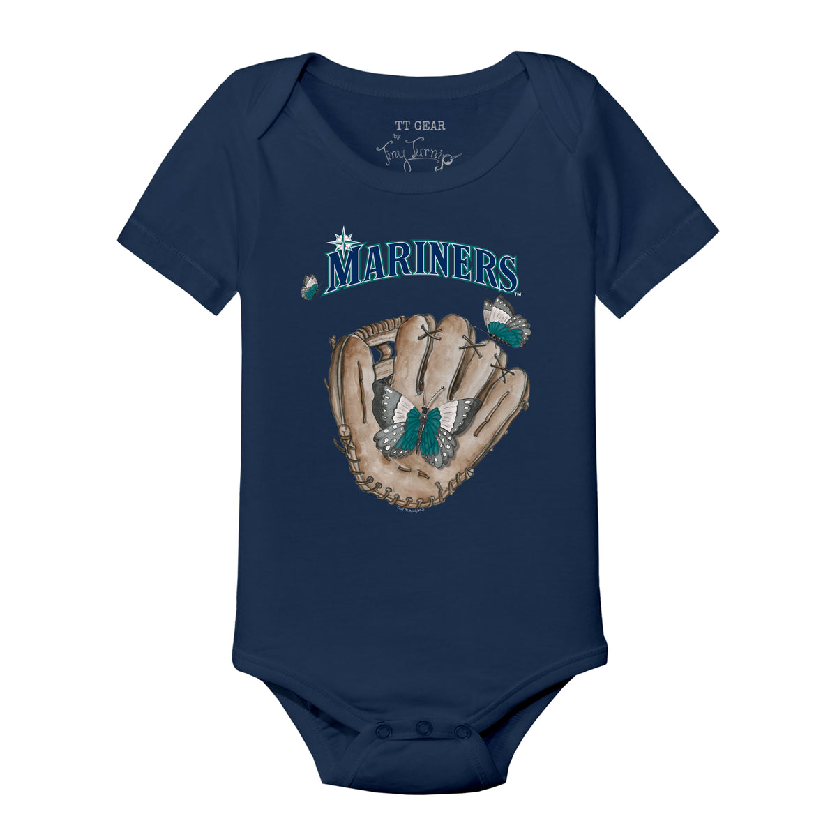 Seattle Mariners Butterfly Glove Short Sleeve Snapper