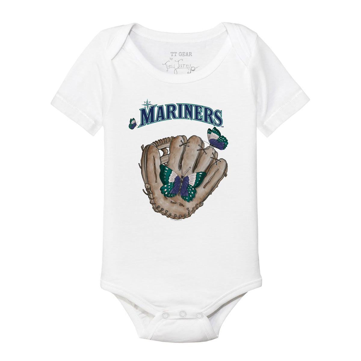 Seattle Mariners Butterfly Glove Short Sleeve Snapper