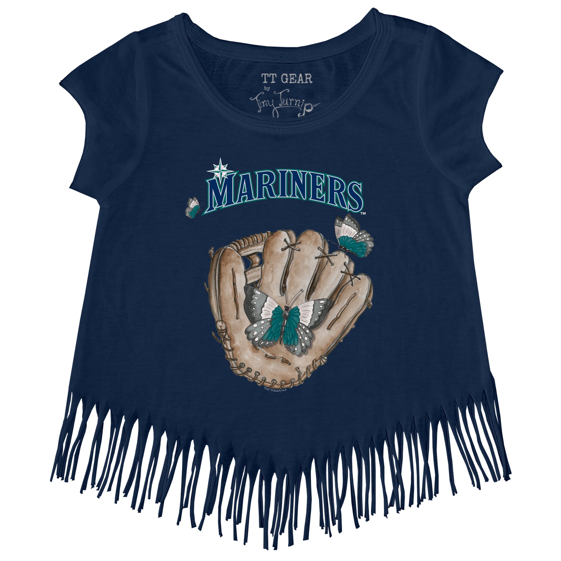 Seattle Mariners Butterfly Glove Fringe Tee
