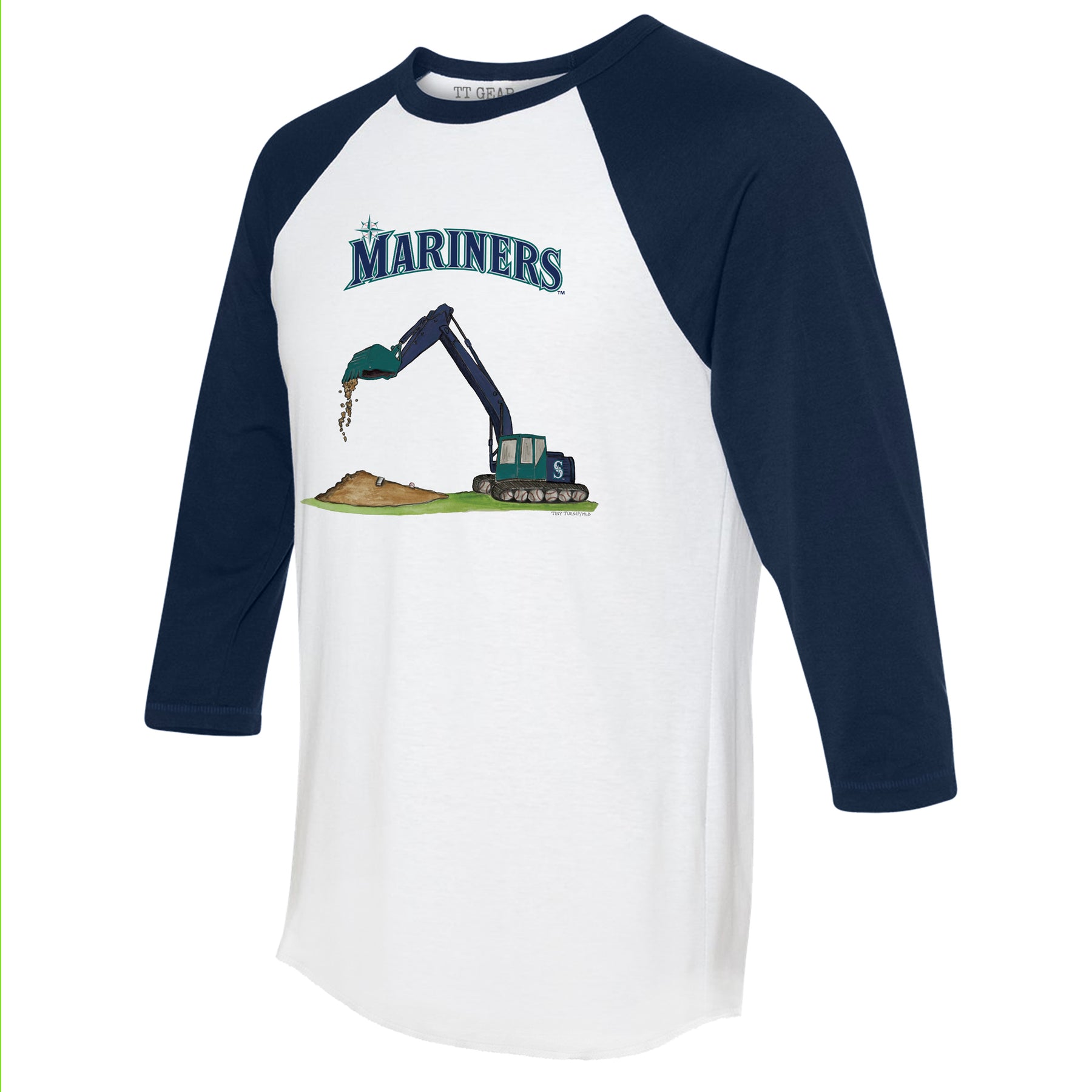 Seattle Mariners Excavator 3/4 Navy Blue Sleeve Raglan