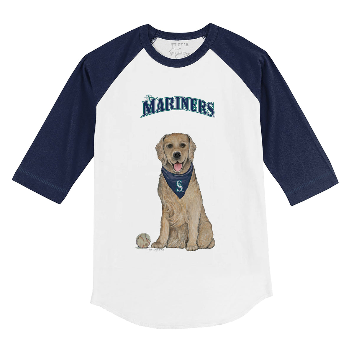 Seattle Mariners Golden Retriever 3/4 Navy Blue Sleeve Raglan