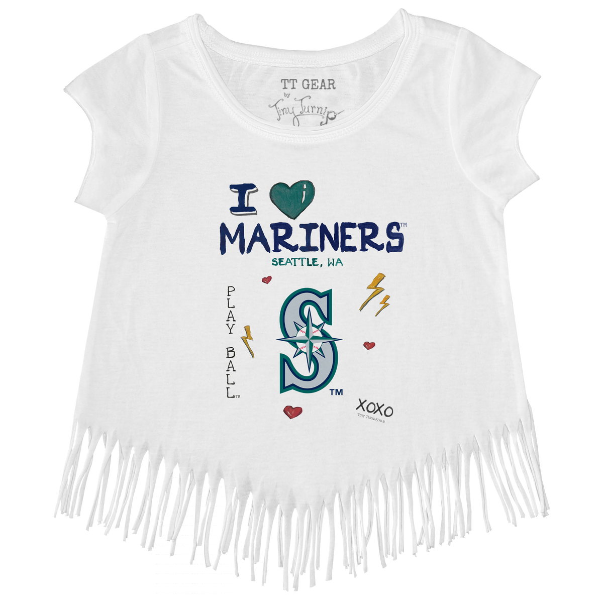 I Heart Mariners Fringe Tee - Tiny Turnip