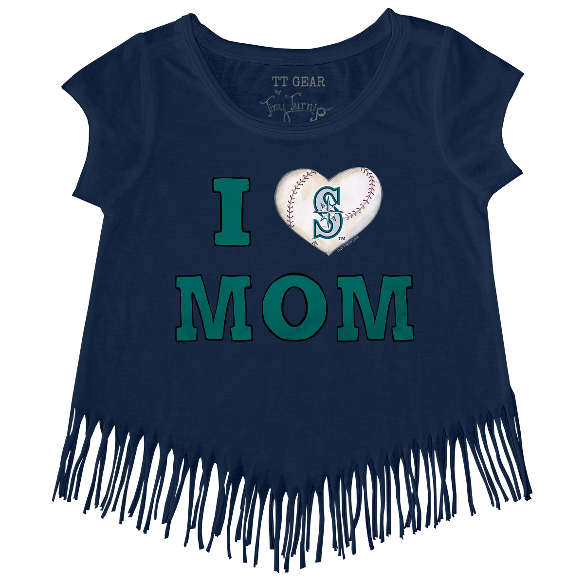 Seattle Mariners I Love Mom Fringe Tee